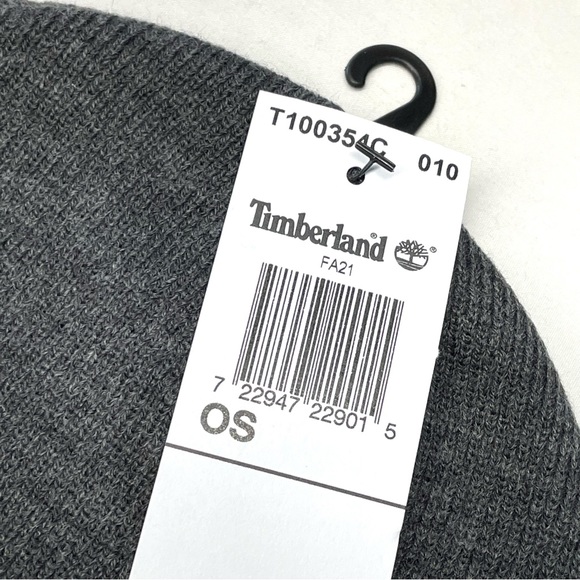 Timberland Men’s Cuffed Beanie Winter Hat Lightweight T100354C 010 Gray NWT - Picture 3 of 15